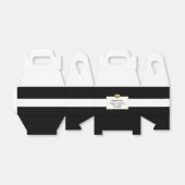 Gepersonaliseerde zwart wit goud hart bruiloft bedankdoosjes (Uitgevouwen)