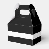 Gepersonaliseerde zwart wit goud hart bruiloft bedankdoosjes (Achterkant)