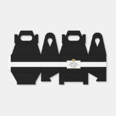 Gepersonaliseerde zwart wit goud hart bruiloft bedankdoosjes (Uitgevouwen)