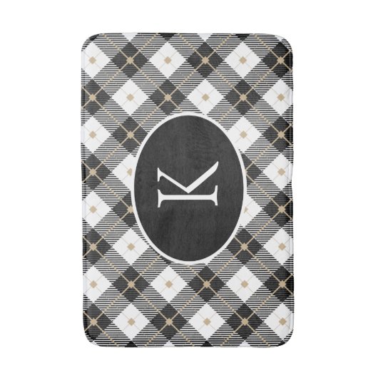 Gepersonaliseerde zwart-wit-goudspeldenmakerij badmat (Voorkant Verticaal)