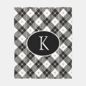 Gepersonaliseerde zwart-wit-goudspeldenmakerij fleece deken (Voorkant)