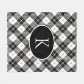 Gepersonaliseerde zwart-wit-goudspeldenmakerij fleece deken (Voorkant (Horizontaal))