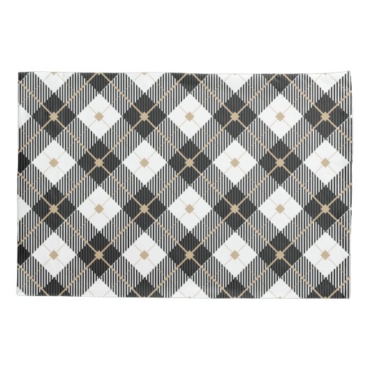 Gepersonaliseerde zwart-wit-goudspeldenmakerij kussensloop (Achterkant)