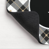 Gepersonaliseerde zwart-wit-goudspeldenmakerij muismat (Hoek)