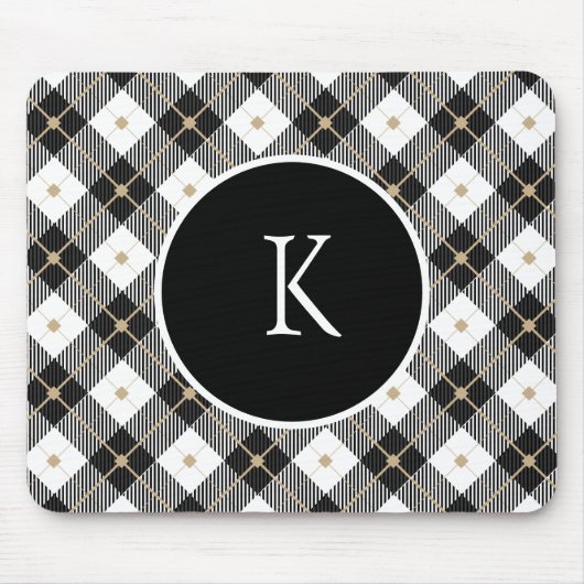 Gepersonaliseerde zwart-wit-goudspeldenmakerij muismat (Voorkant)