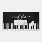 Gepersonaliseerde zwart-wit grote piano toetsen bureaumat (Keyboard & Muis)
