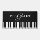 Gepersonaliseerde zwart-wit grote piano toetsen bureaumat (Voorkant)