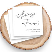 Gepersonaliseerde zwart-wit kalligrafie bruiloft servet