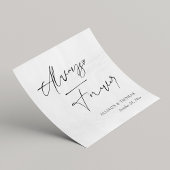 Gepersonaliseerde zwart-wit kalligrafie bruiloft servet