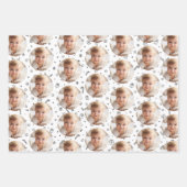 Gepersonaliseerde zwart-wit kerstfoto inpakpapier vel (Voorkant 2)