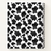 Gepersonaliseerde zwart-wit Koe Print Notitieboek (Achterkant)