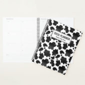 Gepersonaliseerde zwart-wit Koe Print Planner (Display)