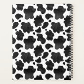 Gepersonaliseerde zwart-wit Koe Print Planner (Achterkant)