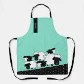 Gepersonaliseerde zwart-wit kudde schapen schort (Voorkant)