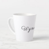 Gepersonaliseerde zwart-wit latte mok (Linkerhoek)