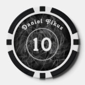 Gepersonaliseerde zwart wit Lucky charme Poker Chips (Voorkant)