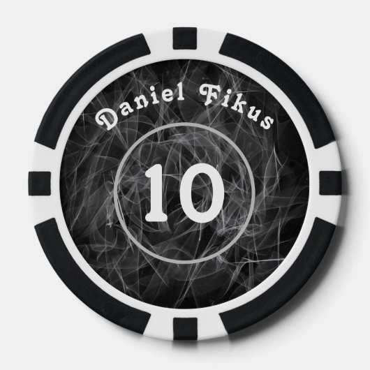 Gepersonaliseerde zwart wit Lucky charme Poker Chips (Voorkant)