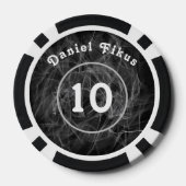 Gepersonaliseerde zwart wit Lucky charme Poker Chips (Achterkant)