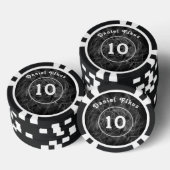 Gepersonaliseerde zwart wit Lucky charme Poker Chips (Opstapeling)