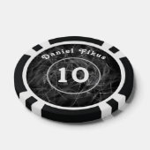 Gepersonaliseerde zwart wit Lucky charme Poker Chips (Enkel)
