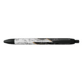 Gepersonaliseerde Zwart Wit Marmeren Pen Custom Le (Achterkant)