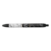 Gepersonaliseerde Zwart Wit Marmeren Pen Custom Le (Voorkant)