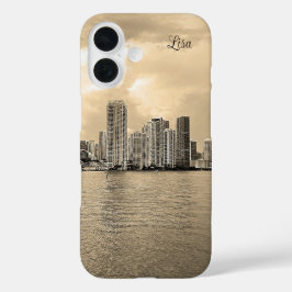 Gepersonaliseerde zwart-wit Miami iPhone Case