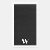 Gepersonaliseerde zwart-wit monogram bruiloft servet (Voorkant)