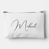 Gepersonaliseerde Zwart Wit Monogram Cosmetische M Etui (Achterkant)