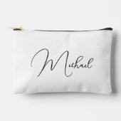 Gepersonaliseerde Zwart Wit Monogram Cosmetische M Etui (Voorkant)