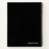 Gepersonaliseerde zwart-wit monogram initialen notitieboek (Achterkant)