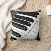 Gepersonaliseerde zwart-wit muziek thema piano sle kussen (Deken)