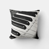 Gepersonaliseerde zwart-wit muziek thema piano sle kussen (Voorkant)