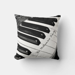 Gepersonaliseerde zwart-wit muziek thema piano sle kussen