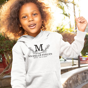 Gepersonaliseerde zwart-wit naam monogram leeftijd