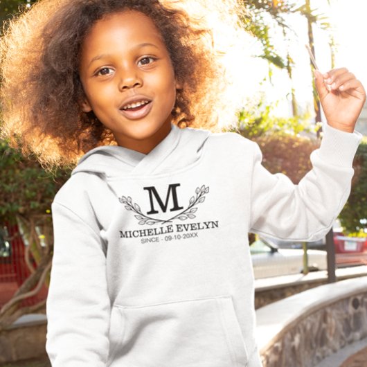 Gepersonaliseerde zwart-wit naam monogram leeftijd