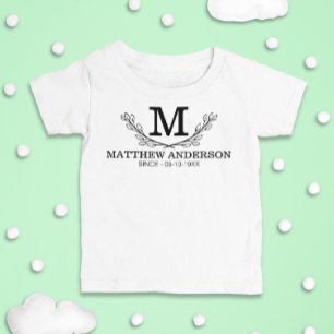 Gepersonaliseerde zwart-wit naam monogram leeftijd