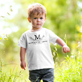Gepersonaliseerde zwart-wit naam monogram leeftijd kinder shirts