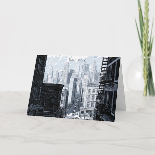 Gepersonaliseerde zwart-wit New York NYC kaart (Voorkant)