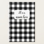 Gepersonaliseerde zwart-wit plaid planner (Voorkant)