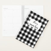 Gepersonaliseerde zwart-wit plaid planner (Display)