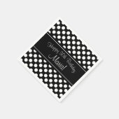 Gepersonaliseerde zwart-wit PolkaDot Papieren serv Servetten (Hoek)