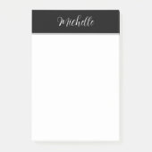 Gepersonaliseerde zwart-wit post-it® notes (Voorkant)