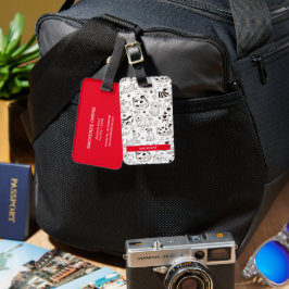 Gepersonaliseerde zwart-wit poten & Prints Bagagelabel