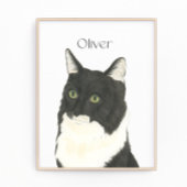 Gepersonaliseerde zwart & wit Ragamuffin Cat Art Foto Afdruk