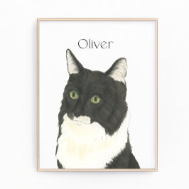 Gepersonaliseerde zwart & wit Ragamuffin Cat Art Foto Afdruk