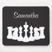 Gepersonaliseerde zwart-wit schaakmousepad muismat (Voorkant)