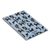 Gepersonaliseerde zwart-wit Schattige Tuxedo Cat Notitieboek (Rechterzijde)