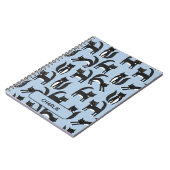 Gepersonaliseerde zwart-wit Schattige Tuxedo Cat Notitieboek (Linkerzijde)