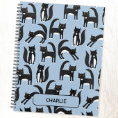 Gepersonaliseerde zwart-wit Schattige Tuxedo Cat Planner